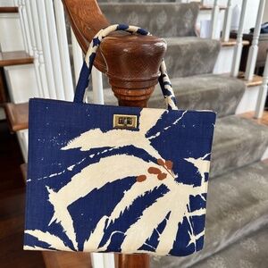 Vintage Margaret Smith Handbag in Palm Beach Blue Pattern